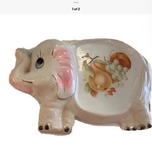 Colorful Vintage Elephant Wall Pockets Pottery / Ceramic